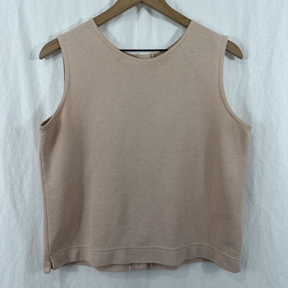 Express Tricot Vintage Blush Pink Button Back Sleeveless Sweater Vest Sz M